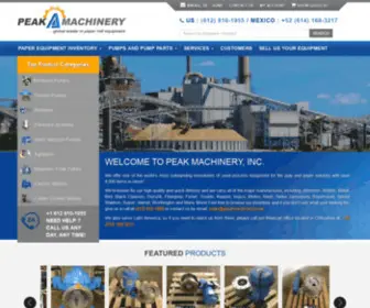 Peakmachinery.com(Paper Mill Equipment) Screenshot