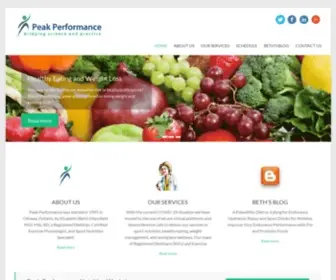 Peakperformance.ca(Peak Performance services and workshops on health and wellness) Screenshot