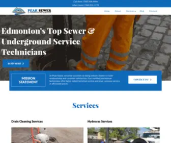 Peaksewer.ca(Edmonton & Area Sewer Repair) Screenshot