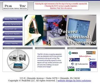 Peaktekhplc.com(Peak Tek Chromatography Service Specialists) Screenshot