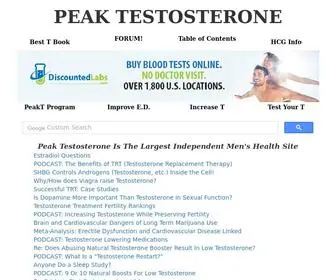 Peaktestosterone.com(Peak Testosterone Men's Health Blog) Screenshot