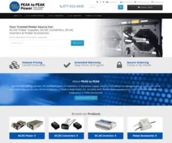 Peaktopeakpower.com(Find AC/DC Power Supplies) Screenshot