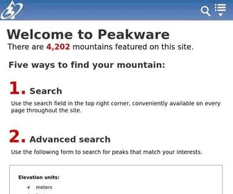 Peakware.com(Mountains) Screenshot