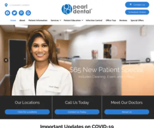 Pearlcares.com(A Tailored Dental Care Experience // Pearl Dental Family Dentistry) Screenshot