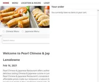 Pearllansdowne.com(Order Chinese & Japanese online from Pearl Chinese & Japanese) Screenshot