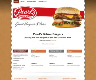 Pearlsdeluxe.com(Pearls Deluxe Burger of San Francisco) Screenshot