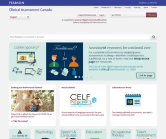 Pearsonassess.ca(Clinical Assessment Canada) Screenshot