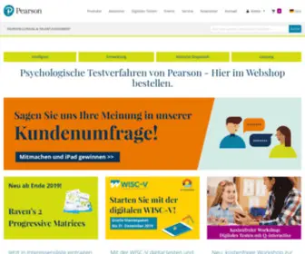 Pearsonassessment.de(Psychologische Testverfahren zur Testdiagnostik) Screenshot