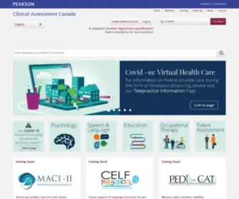 Pearsonclinical.ca(Clinical Assessment Canada) Screenshot