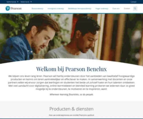 Pearsoneducation.nl(Welkom bij Pearson Benelux BV) Screenshot