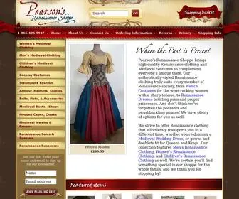 Pearsonsrenaissanceshoppe.com(Medieval Clothing) Screenshot