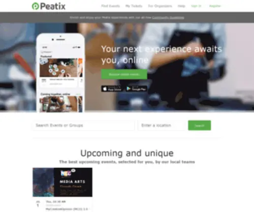 Peatix.com(Tools for Communities and Events) Screenshot