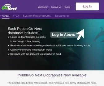Pebblegonext.com(PebbleGo Next) Screenshot