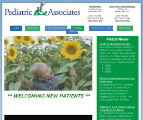 Pediatricsofsalem.com(Pediatric Associates of Greater Salem) Screenshot