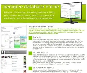 Pedigreedatabaseonline.com(Pedigree Database Online Home) Screenshot