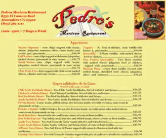 Pedrosatascadero.com(Pedros Mexican Restaurant) Screenshot