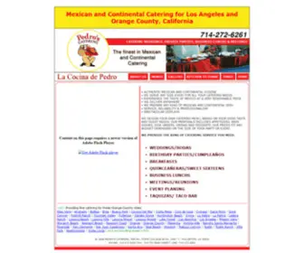 Pedroscateringinc.com(Orange Fine Continental Mexican Catering for Los Angeles and Orange County) Screenshot