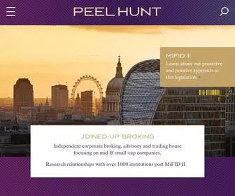 Peelhunt.com(Peel Hunt) Screenshot