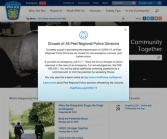 Peelpolice.ca(Peel Regional Police) Screenshot