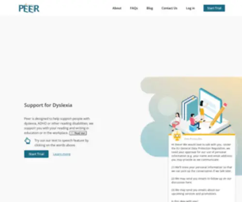 Peer.ie(Designed for Dyslexia) Screenshot