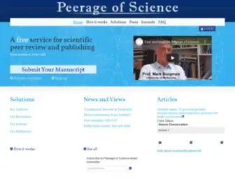 Peerageofscience.org(Peerage of Science) Screenshot