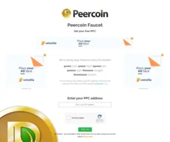 Peercoinfaucet.info(Free PPC from the Peercoin Faucet) Screenshot