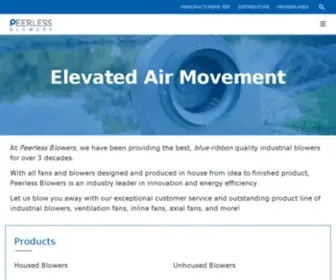 Peerlessblowers.com(Elevated Air Movement) Screenshot