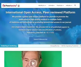 Peertechz.com(Open access publication) Screenshot