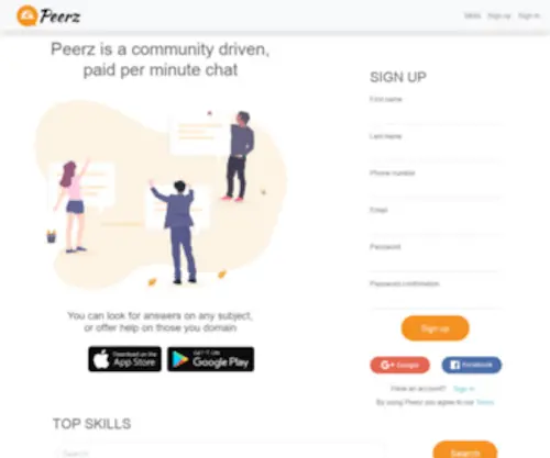 Peerzapp.com(The paid per minute chat platform) Screenshot