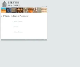Peeters-Leuven.be(Peeters Publishers Leuven) Screenshot