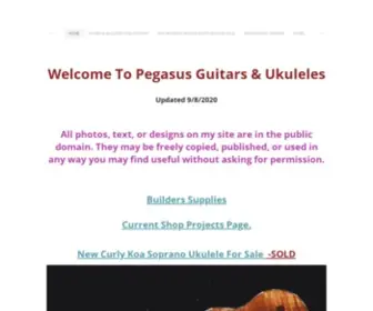 Pegasusguitars.com(Pegasus Guitars & Ukuleles) Screenshot