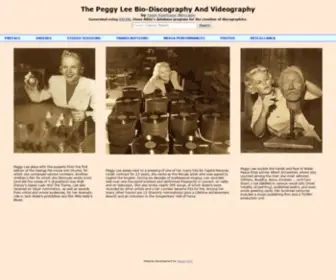 Peggyleediscography.com(The Peggy Lee Discography and Videography) Screenshot