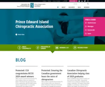 Peichiropractic.ca(Prince Edward Island Chiropractic Association) Screenshot