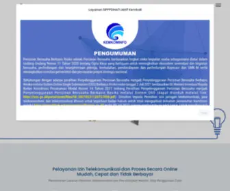 Pelayananprimaditjenppi.go.id(Sistem Layanan Online Perizinan Penyelenggaraan Pos dan Informatika (e) Screenshot