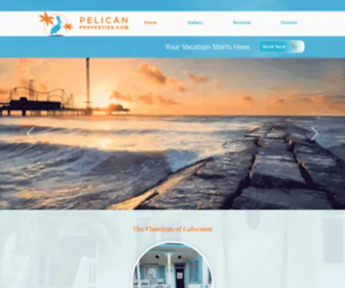 Pelicanproperties.com(Galveston Vacation Rentals) Screenshot