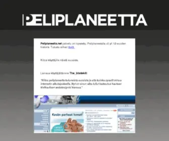 Peliplaneetta.net(Tervetuloa) Screenshot