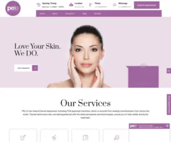 Pelleclinics.com(Pelle Skin & Hair Clinic) Screenshot