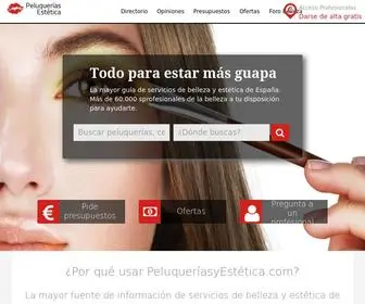 Peluqueriasyestetica.com(Guía de peluquerías y servicios de belleza y estética) Screenshot