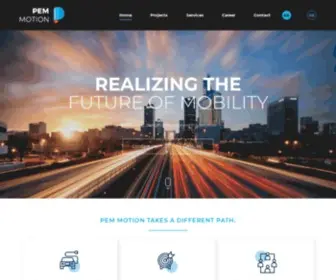 Pem-Motion.com(Und Ingenieursdienstleistungen von agilem Produktdesign bis hin zur Umsetzung ehrgeiziger und vision) Screenshot
