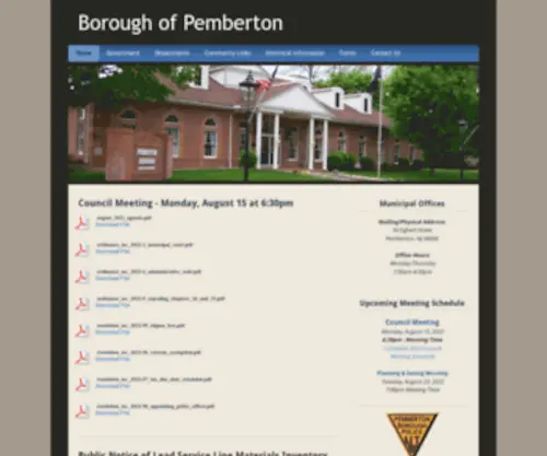 Pembertonborough.us(Borough of Pemberton) Screenshot