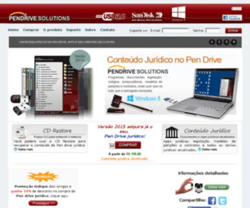 Pendrivesolutions.com(Pen drive Jurídico) Screenshot