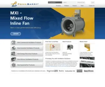 Pennbarry.com(Your Single Source for Commercial & Industrial Supply & Exhaust Fans) Screenshot