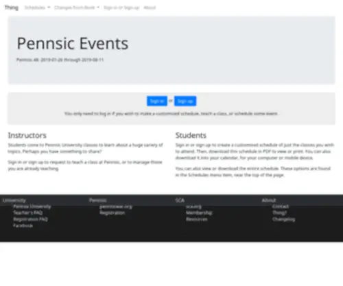 Pennsicuniversity.org(Thing) Screenshot