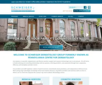 Pennsyderm.com(Schweiger Dermatology Group formerly known as Pennsylvania Centre for Dermatology) Screenshot