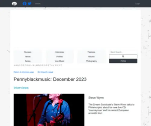 Pennyblackmusic.co.uk(Online music magazine) Screenshot