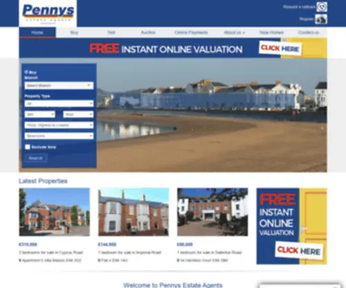 Pennys.net(Leading Independent Estate Agents in East Devon) Screenshot