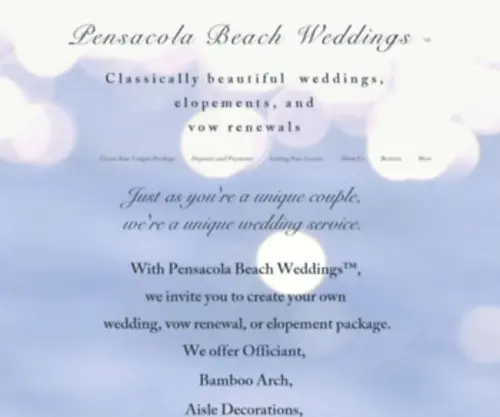 Pensacolabeachweddings.com(Pensacola Beach Weddings) Screenshot