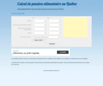 Pensionalimentaire.ca(Calcul de pension alimentaire au Québec) Screenshot