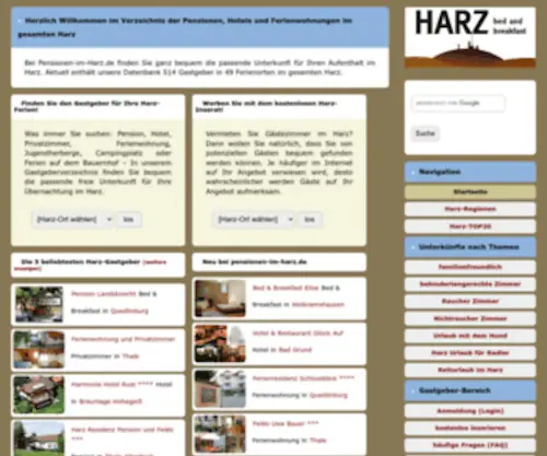 Pensionen-IM-Harz.de(Pensionen im Harz) Screenshot