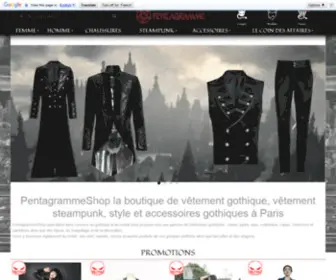 Pentagrammeshop.com(Boutique vetement gothique) Screenshot